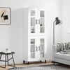 vidaXL Skř&iacute;ň highboard b&iacute;l&aacute; 69,5 x 34 x 180 cm kompozitn&iacute; dřevo