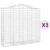 vidaXL Klenut&eacute; gabionov&eacute; ko&scaron;e 3 ks 200x50x180/200cm pozinkovan&eacute; železo