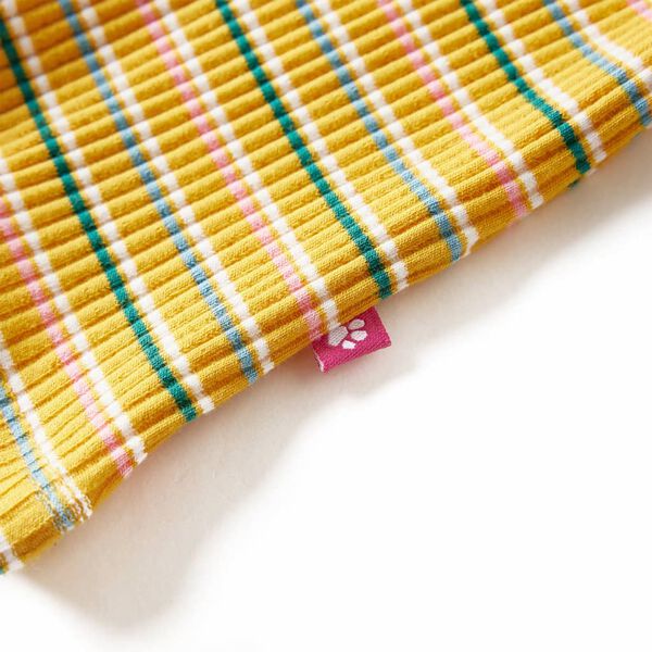 Dětsk&eacute; tričko s dlouh&yacute;m ruk&aacute;vem a zv&yacute;&scaron;en&yacute;m l&iacute;mcem okrov&eacute; 140