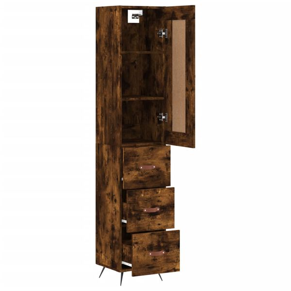 vidaXL Skř&iacute;ň highboard kouřov&yacute; dub 34,5 x 34 x 180 cm kompozitn&iacute; dřevo