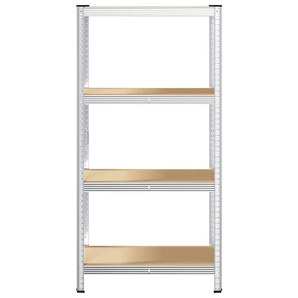 vidaXL 4patrov&yacute; &uacute;ložn&yacute; reg&aacute;l stř&iacute;brn&yacute; ocel a kompozitn&iacute; dřevo