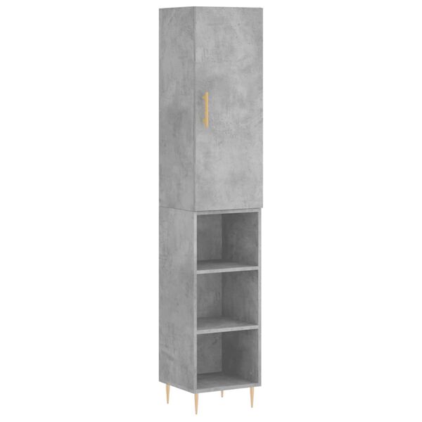 vidaXL Skř&iacute;ň highboard betonově &scaron;ed&aacute; 34,5x34x180 cm kompozitn&iacute; dřevo