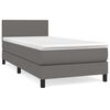 vidaXL Box spring postel s matrac&iacute; &scaron;ed&aacute; 80 x 200 cm uměl&aacute; kůže