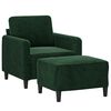 vidaXL Křeslo s podnožkou tmavě zelen&eacute; 60 cm samet