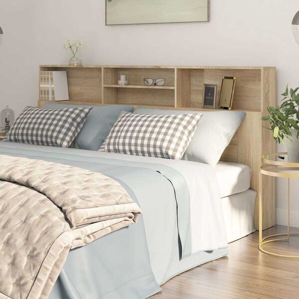 vidaXL Čelo postele s &uacute;ložn&yacute;m prostorem dub sonoma 200 x 19 x 103,5 cm