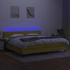 vidaXL Box spring postel s matrac&iacute; a LED zelen&aacute; 200x200 cm textil