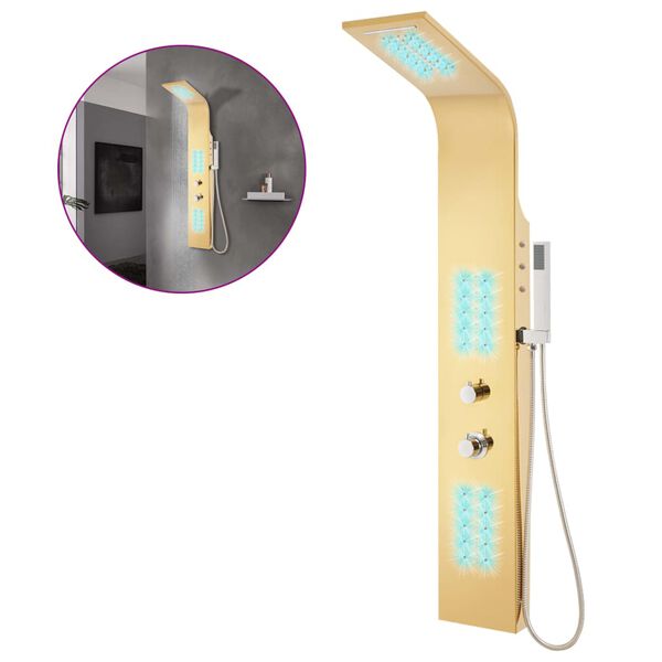 vidaXL Panelov&yacute; sprchov&yacute; syst&eacute;m nerezov&aacute; ocel 201 zlat&yacute; zaoblen&yacute;