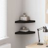 323920 vidaXL Floating Corner Shelves 2 pcs Black 35x35x3,8 cm MDF