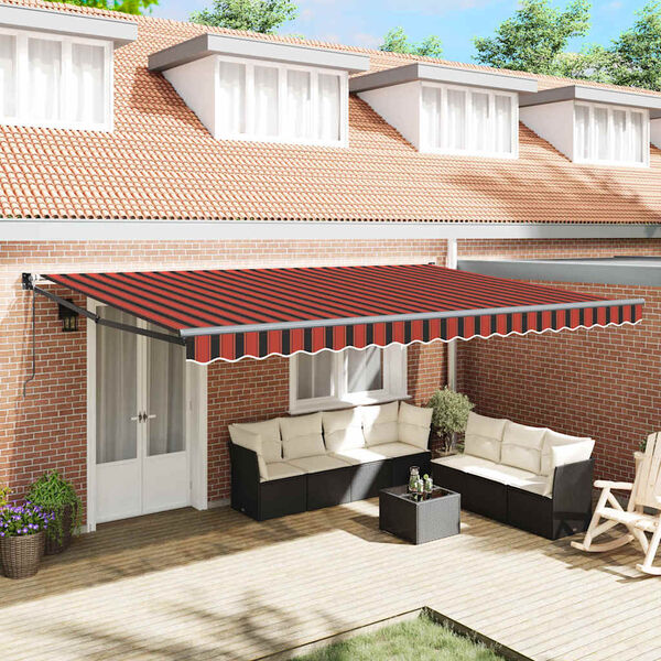 vidaXL Budsorovatelné zastřešení Oranžová a hnědá 500 × 300 cm