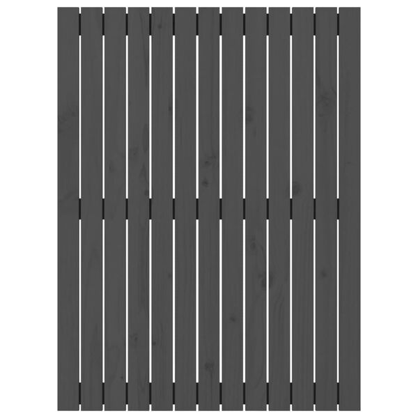 vidaXL Nástěnné čelo postele šedé 82,5x3x110 cm masivní borové dřevo