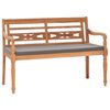 vidaXL Lavice Batavia s tmavě &scaron;edou podu&scaron;kou 120 cm masivn&iacute; teak