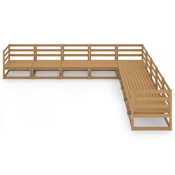 vidaXL 9d&iacute;ln&aacute; zahradn&iacute; sedac&iacute; souprava medově hněd&aacute; masivn&iacute; borovice