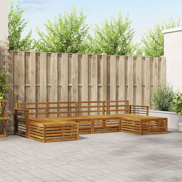 vidaXL Sedac&iacute; soupravy 6 pcs Př&iacute;rodn&iacute; Masivn&iacute; ak&aacute;tov&eacute; dřevo