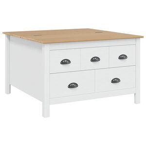 vidaXL Konferenčn&iacute; stolek HILL B&iacute;l&aacute; a medově hněd&aacute; 79.5 x 79.5 x 49 cm