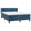 vidaXL Box spring postel s matrac&iacute; tmavě modr&aacute; 140x200 cm samet