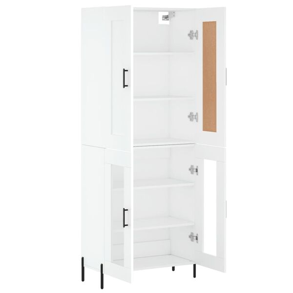 vidaXL Skř&iacute;ň highboard b&iacute;l&aacute; 69,5 x 34 x 180 cm kompozitn&iacute; dřevo