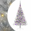 vidaXL Uměl&yacute; osvětlen&yacute; v&aacute;nočn&iacute; stromeček Stř&iacute;brn&aacute; 120 cm PET