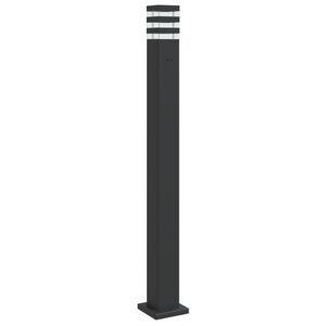 vidaXL Venkovn&iacute; stojac&iacute; lampa se z&aacute;suvkou čern&aacute; 110 cm hlin&iacute;k