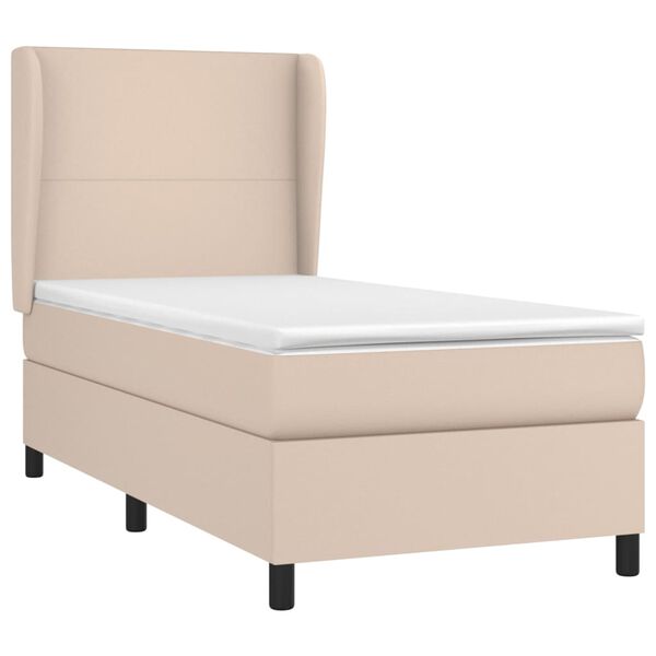 vidaXL Box spring postel s matrac&iacute; cappuccino 80 x 200 cm uměl&aacute; kůže