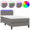 vidaXL Box spring postel s matrac&iacute; a LED tmavě &scaron;ed&aacute; 90x200 cm textil