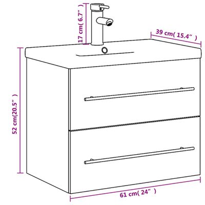 vidaXL Koupelnová skříňka se zápustným umyvadlem bílá s vysokým leskem