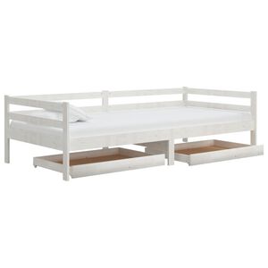 vidaXL V&aacute;lenda se z&aacute;suvkami 90 x 200 cm b&iacute;l&aacute; masivn&iacute; borov&eacute; dřevo