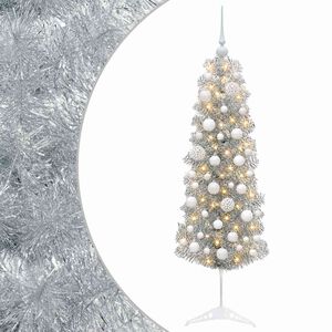 vidaXL &Scaron;t&iacute;hl&yacute; uměl&yacute; v&aacute;nočn&iacute; stromek s v&aacute;nočn&iacute;mi koulemi 150 cm 150 LED