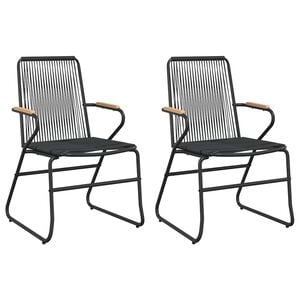 vidaXL Zahradn&iacute; židle 2 ks čern&eacute; 58 x 59 x 85,5 cm PVC ratan