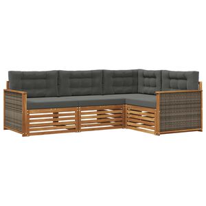 vidaXL Venkovn&iacute; pohovkov&aacute; souprava 4 pcs Přirozen&aacute; a Anthracitov&aacute;