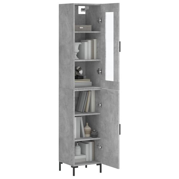 vidaXL Skříň highboard betonově šedá 34,5x34x180 cm kompozitní dřevo