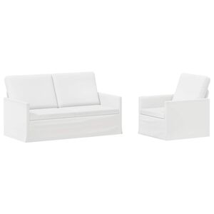 vidaXL Set pohovek 2 pcs B&iacute;l&aacute; Textil