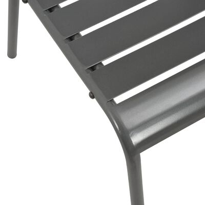 vidaXL Zahradní židle 4 ks laťkové provedení ocel tmavě šedé