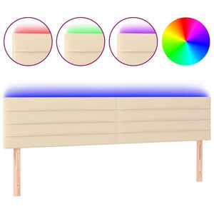 vidaXL Čelo postele s LED kr&eacute;mov&eacute; 180x5x78/88 cm textil