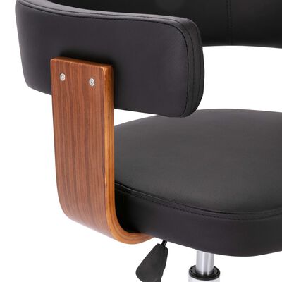 vidaXL Otočné jídelní židle 2 ks černé ohýbané dřevo a umělá kůže