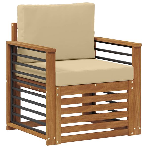 vidaXL Venkovn&iacute; pohovkov&aacute; souprava Masivn&iacute; ak&aacute;ciov&eacute; dřevo a polyester