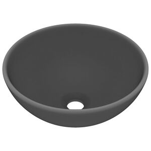 vidaXL Luxusn&iacute; umyvadlo kulat&eacute; matn&eacute; tmavě &scaron;ed&eacute; 32,5x14 cm keramick&eacute;