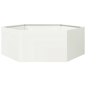 vidaXL Zahradn&iacute; truhl&iacute;k b&iacute;l&yacute; &scaron;estihrann&yacute; 138 x 120 x 45 cm ocel