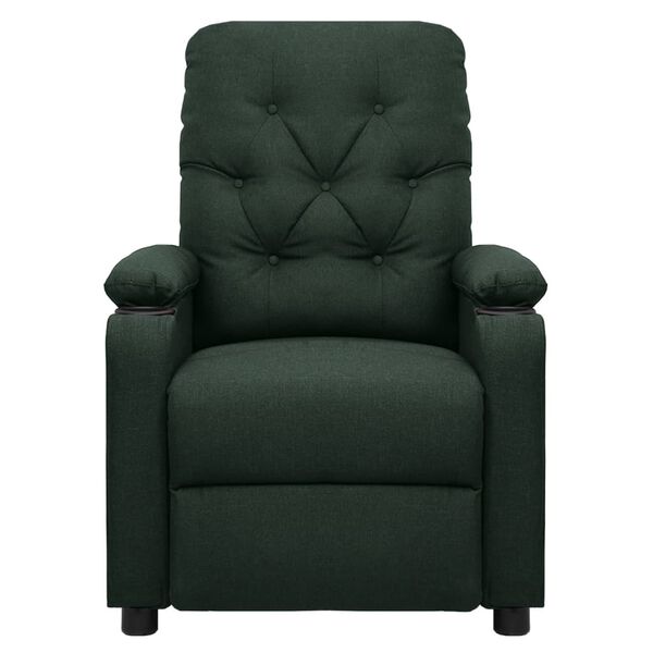 vidaXL Elektrick&eacute; mas&aacute;žn&iacute; křeslo tmavě zelen&eacute; textil