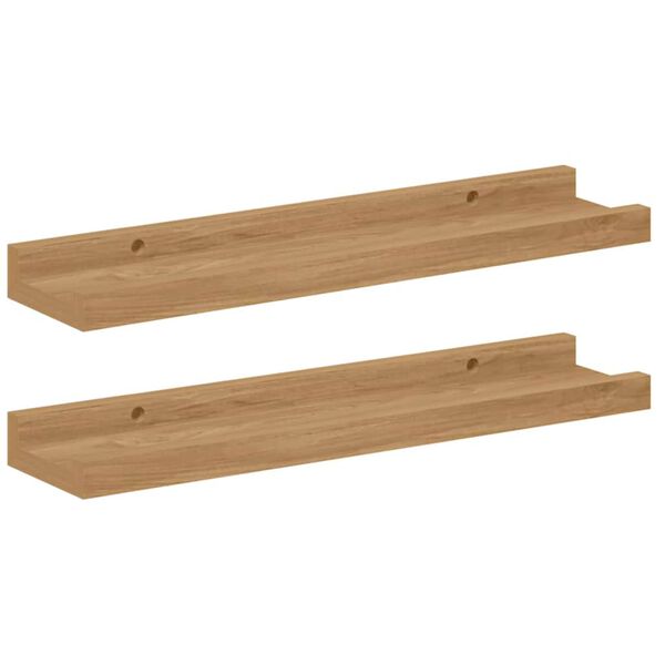 vidaXL N&aacute;stěnn&aacute; polička 2 pcs Hněd&aacute; 40 x 9 x 3 cm kompozitn&iacute; dřevo