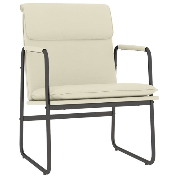 vidaXL Křeslo kr&eacute;mov&eacute; 55 x 64 x 80 cm uměl&aacute; kůže