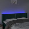 vidaXL Čelo postele s LED tmavě zelen&eacute; 147 x 16 x 78/88 cm samet