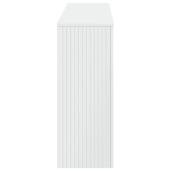 vidaXL Konzolov&yacute; stolek Pruhovan&yacute; Vysok&yacute; Leskl&yacute; B&iacute;l&yacute; 155 x 29 x 74 cm