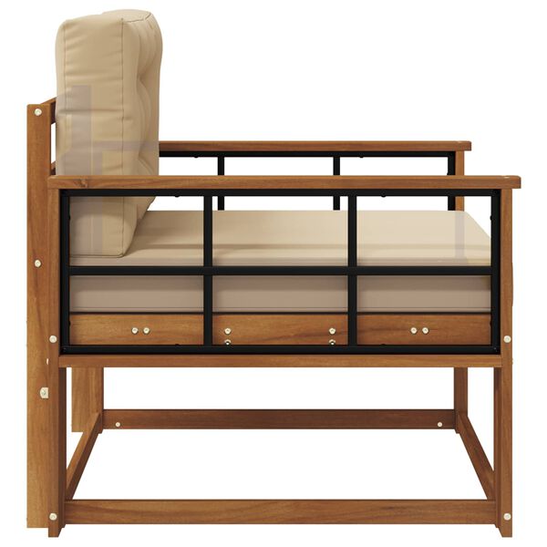 vidaXL Venkovn&iacute; středn&iacute; pohovka Masivn&iacute; ak&aacute;tov&eacute; dřevo Př&iacute;rodn&iacute;