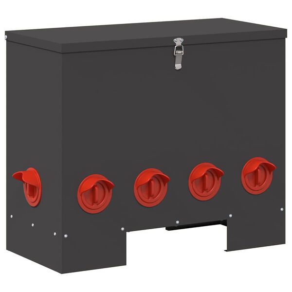 vidaXL Krm&iacute;tko pro slepice 2 pcs Čern&aacute; 60,5 x 29 x 51 cm