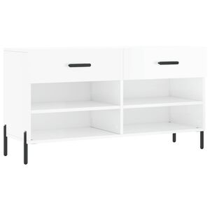 vidaXL Botn&iacute;k b&iacute;l&yacute; s vysok&yacute;m leskem 102 x 35 x 55 cm kompozitn&iacute; dřevo