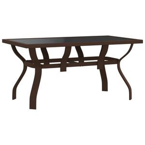 vidaXL Zahradn&iacute; stůl hnědočern&yacute; 140 x 70 x 70 cm ocel a sklo