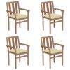 vidaXL Stohovateln&eacute; zahradn&iacute; židle s podu&scaron;kami 4 ks masivn&iacute; teak