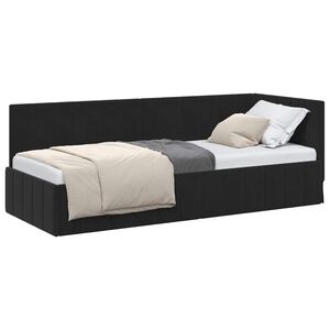 vidaXL Rohov&yacute; r&aacute;m postele s čelo Čern&aacute; 80 cm x 200 cm samet