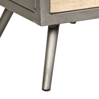 vidaXL TV stolek masivní mangovníkové dřevo a ocel 120 x 30 x 45 cm
