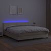 vidaXL Box spring postel s matrac&iacute; a LED kr&eacute;mov&aacute; 160x200 cm uměl&aacute; kůže